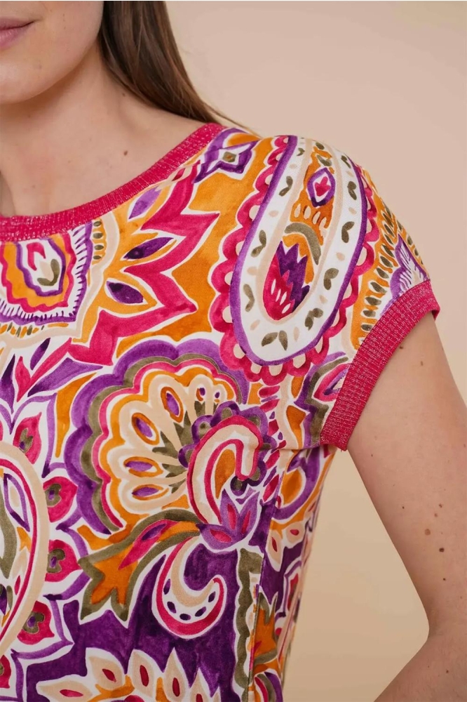 SARAH TRICOT T SHIRT 42342 60 000380 PURPLE/RED
